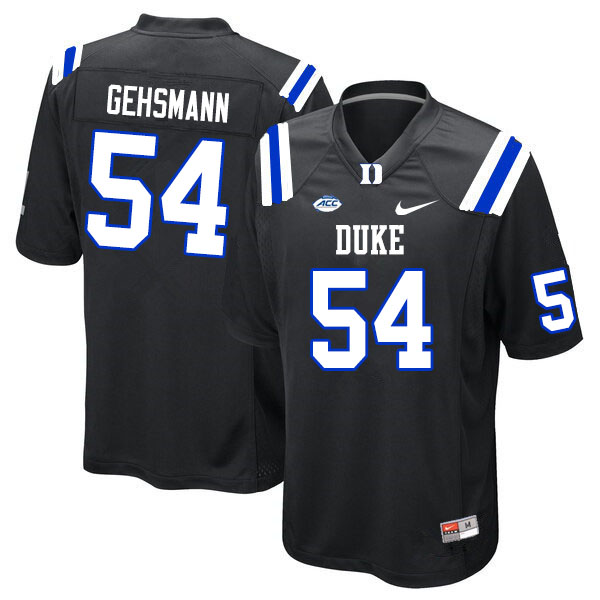 Men #54 Kevin Gehsmann Duke Blue Devils College Football Jerseys Sale-Black